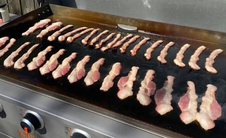 Perfectly cooked Blackstone bacon