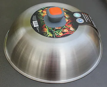 Basting cover dome for steaming and melting cheese on the griddle
