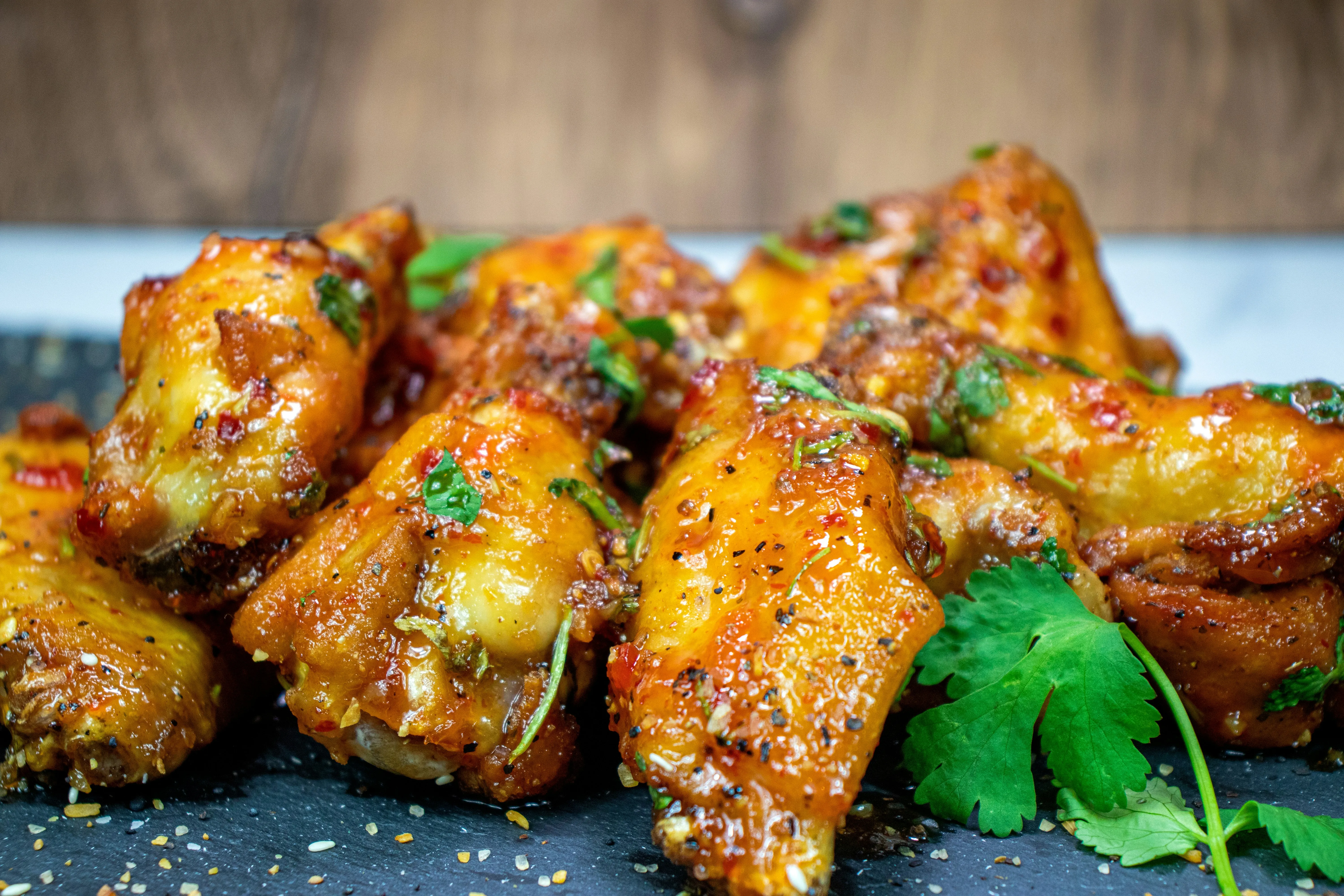Crispy chicken wings on a Blackstone griddle