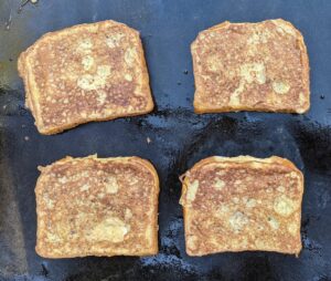 French toast on a Blackstone griddle