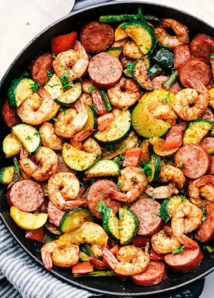 Skillet cajun shrimp and sausage