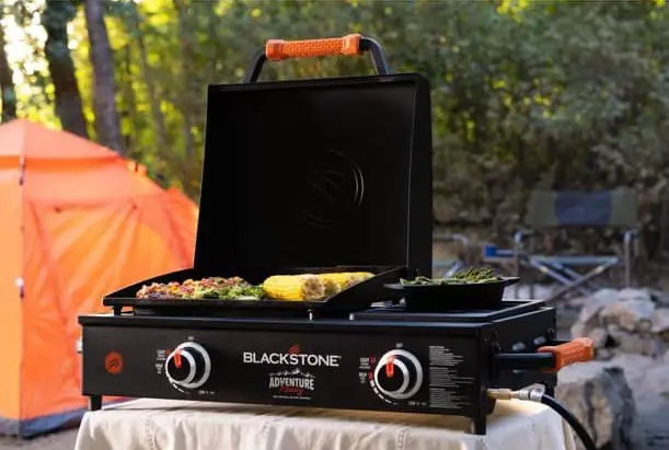 Blackstone griddle at a camp site
